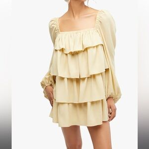 NEW Revolve WeWoreWhat Ivory Tiered Mini Dress S